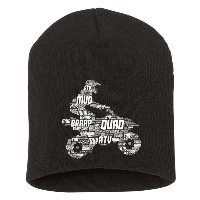 Quad Biker Atv 4 Wheeler Funny Quad Short Acrylic Beanie