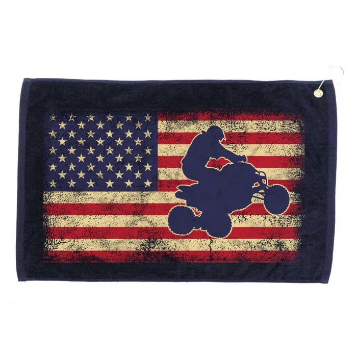 Quad Biker America Flag Gift Atv Four Wheeler Quad Bike Gift Grommeted Golf Towel