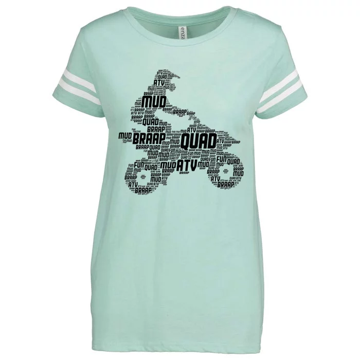 Quad Biker ATV 4 Wheeler Funny Quad Enza Ladies Jersey Football T-Shirt