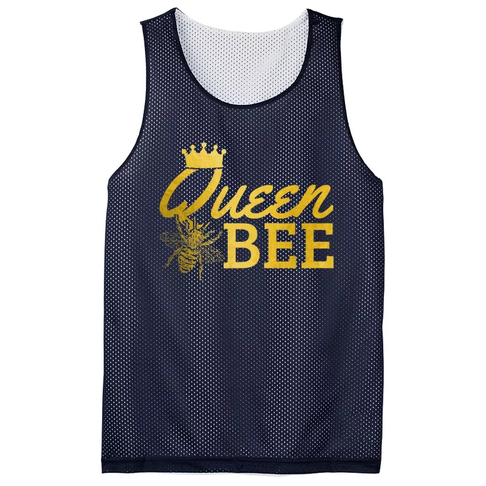 Queen Bee Beekeeper Beekeeping Vintage Funny Cute Girls Bee Mesh Reversible Basketball Jersey Tank