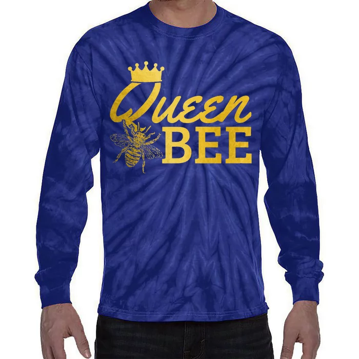 Queen Bee Beekeeper Beekeeping Vintage Funny Cute Girls Bee Tie-Dye Long Sleeve Shirt