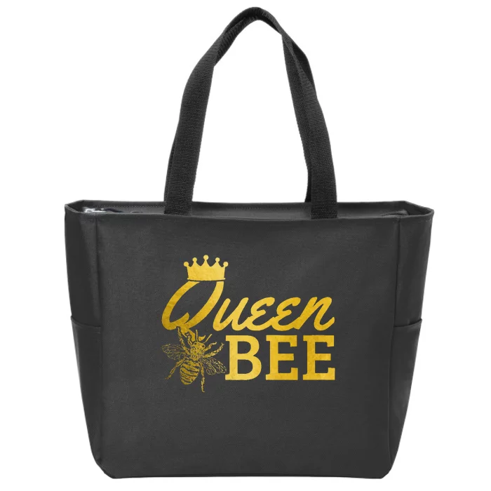 Queen Bee Beekeeper Beekeeping Vintage Funny Cute Zip Tote Bag