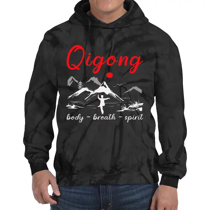 Qigong Body Breath Spirit Chinese Exercises Meditation Tie Dye Hoodie