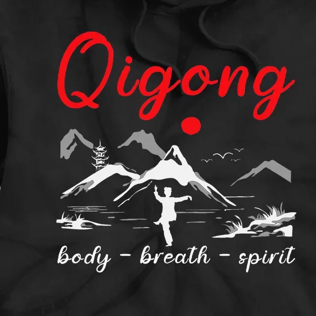 Qigong Body Breath Spirit Chinese Exercises Meditation Tie Dye Hoodie