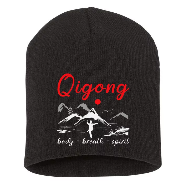 Qigong Body Breath Spirit Chinese Exercises Meditation Short Acrylic Beanie