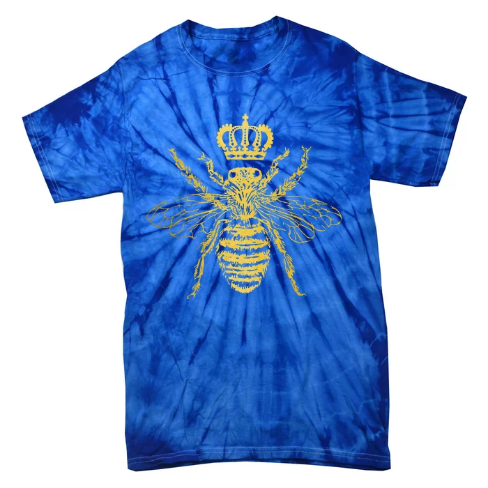 Queen Bee Beekeeper Beekeeping Vintage Funny Cute Bee Tie-Dye T-Shirt