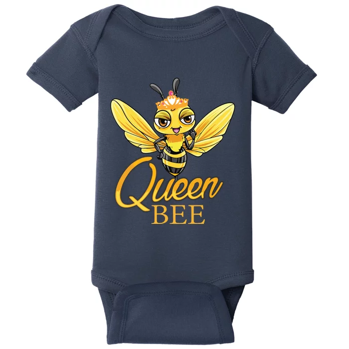 Queen Bee Crown Women Honey Bee Hive Beekeeping Baby Bodysuit