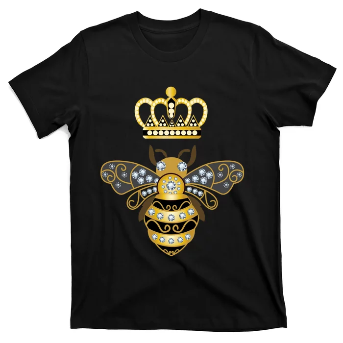 Queen Bee Crown Girl Honey Hive Beekeeping Bee T-Shirt