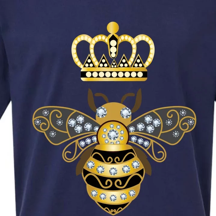 Queen Bee Crown Girl Honey Hive Beekeeping Bee Sueded Cloud Jersey T-Shirt