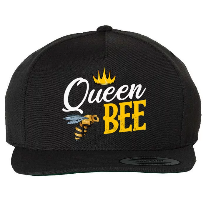 Queen Bee Crown Sweet Natural Wild Honey Beekeeper Funny Wool Snapback Cap