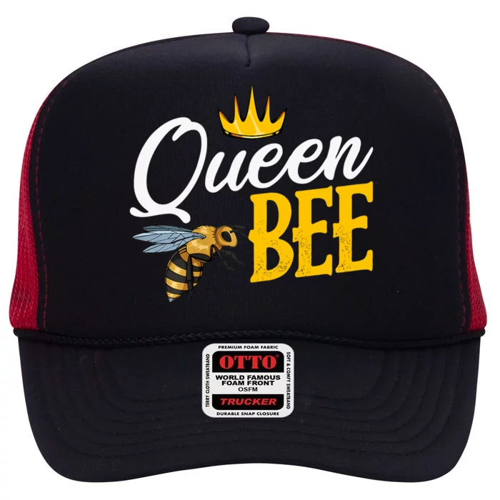 Queen Bee Crown Sweet Natural Wild Honey Beekeeper Funny High Crown Mesh Trucker Hat