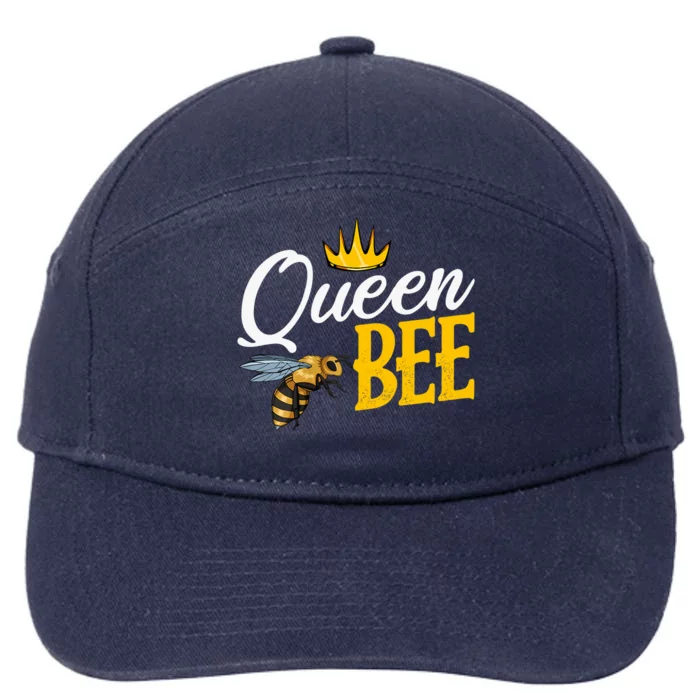 Queen Bee Crown Sweet Natural Wild Honey Beekeeper Funny 7-Panel Snapback Hat