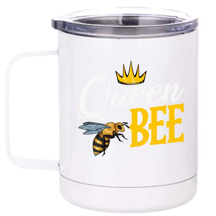 Queen Bee Crown Sweet Natural Wild Honey Beekeeper Funny Front & Back 12oz Stainless Steel Tumbler Cup