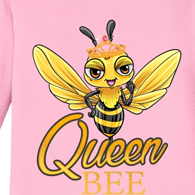 Queen Bee Crown Women Girls Honey Bee Hive Beekeeping Cool Gift Baby Long Sleeve Bodysuit