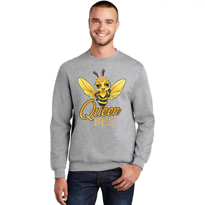 Queen Bee Crown Women Girls Honey Bee Hive Beekeeping Cool Gift Tall Sweatshirt