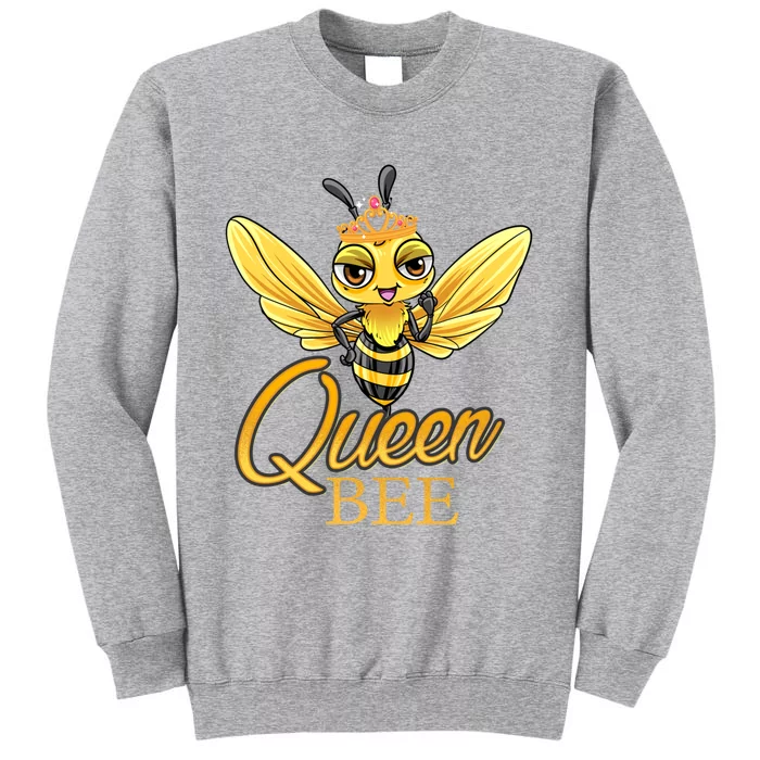 Queen Bee Crown Women Girls Honey Bee Hive Beekeeping Cool Gift Tall Sweatshirt