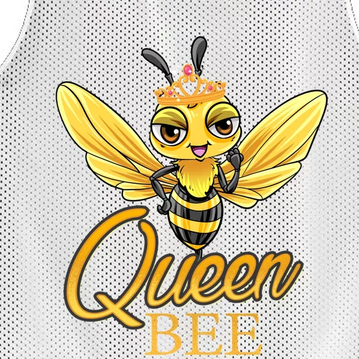 Queen Bee Crown Women Girls Honey Bee Hive Beekeeping Cool Gift Mesh Reversible Basketball Jersey Tank