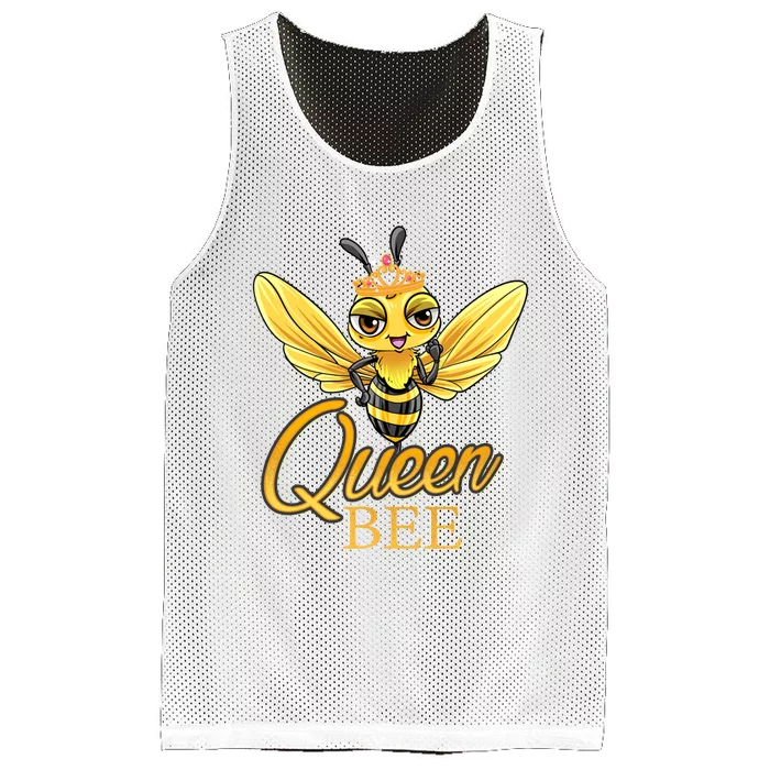 Queen Bee Crown Women Girls Honey Bee Hive Beekeeping Cool Gift Mesh Reversible Basketball Jersey Tank