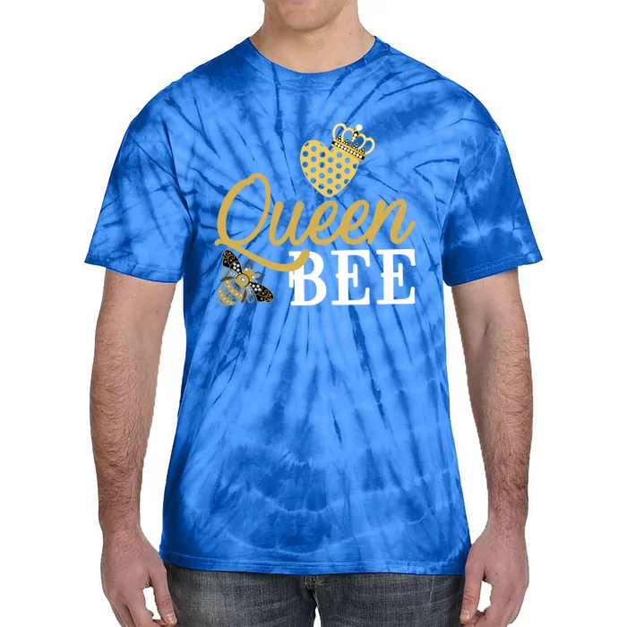 Queen Bee Crown Gift Beekeeper Valentine's Day Funny Gift Tie-Dye T-Shirt