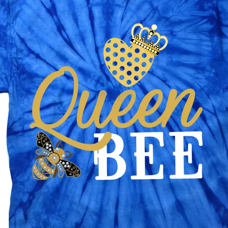 Queen Bee Crown Gift Beekeeper Valentine's Day Funny Gift Tie-Dye T-Shirt