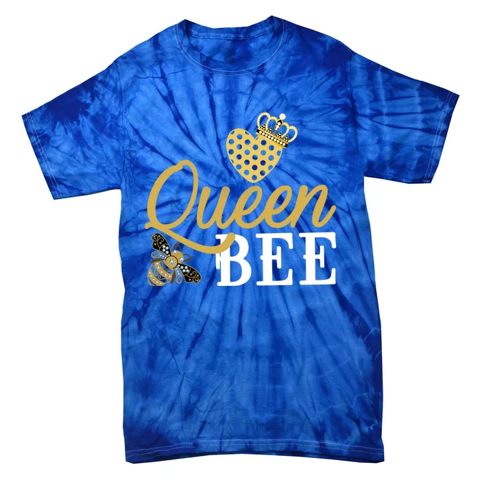 Queen Bee Crown Gift Beekeeper Valentine's Day Funny Gift Tie-Dye T-Shirt