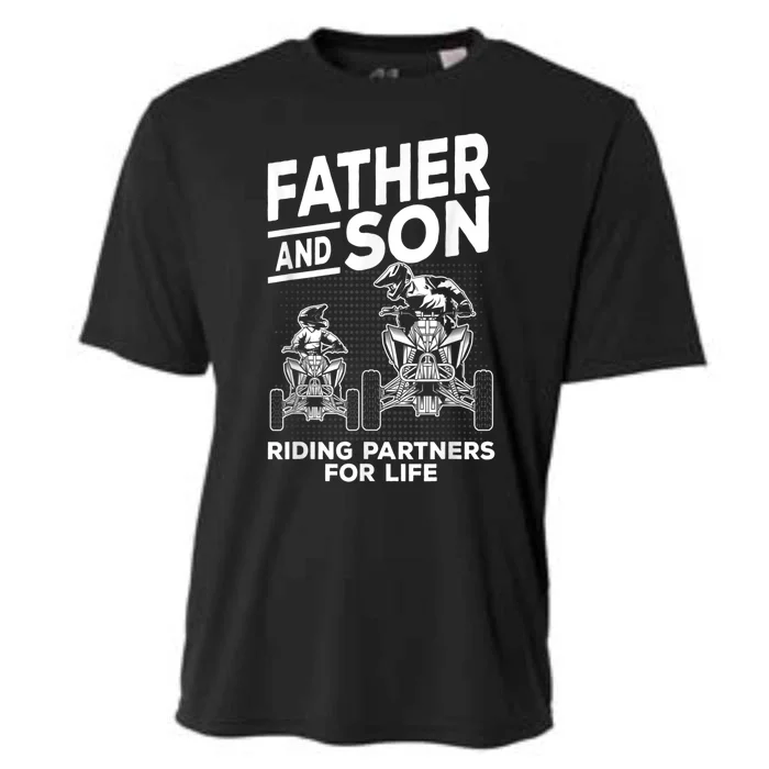 Quad Bike Father And Son Riding Partners For Life ATV Cooling Performance Crew T-Shirt