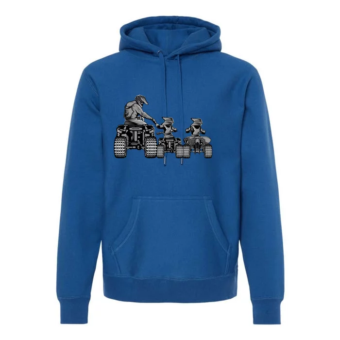 Quad Bike Father And Son Four Wheeler Atv Gift Premium Hoodie