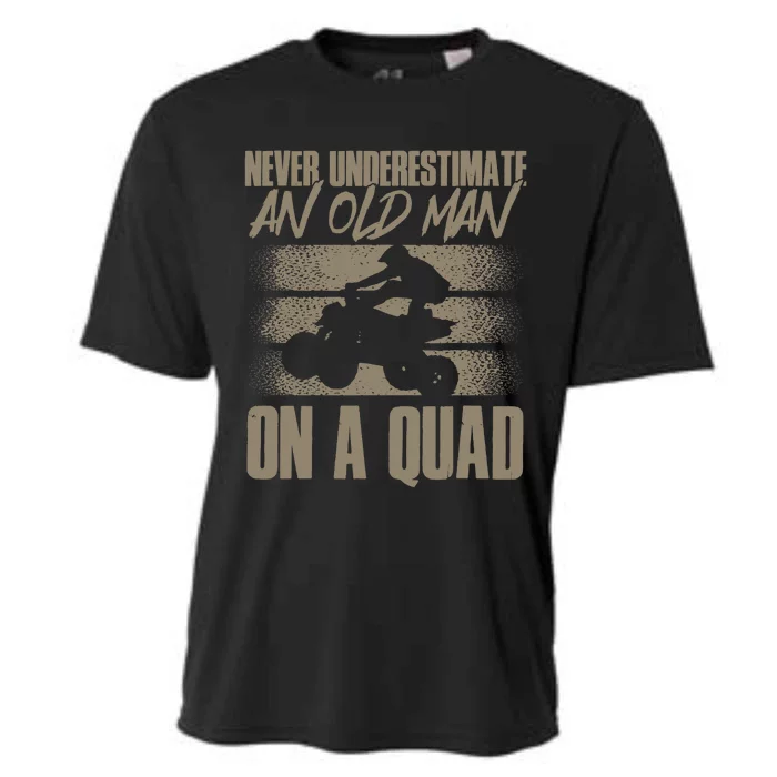 Quad Bike Funny Four Wheeler Quad An Old Man On A Quad ATV Cooling Performance Crew T-Shirt