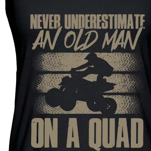 Quad Bike Funny Four Wheeler Quad An Old Man On A Quad ATV Ladies Essential Flowy Tank