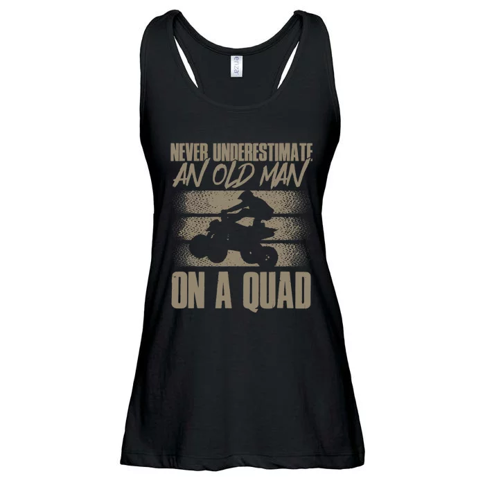 Quad Bike Funny Four Wheeler Quad An Old Man On A Quad ATV Ladies Essential Flowy Tank