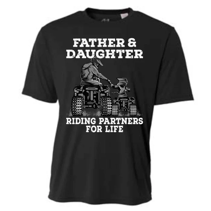 Quad Bike Father And Daughter Riding Partners ATV Cooling Performance Crew T-Shirt