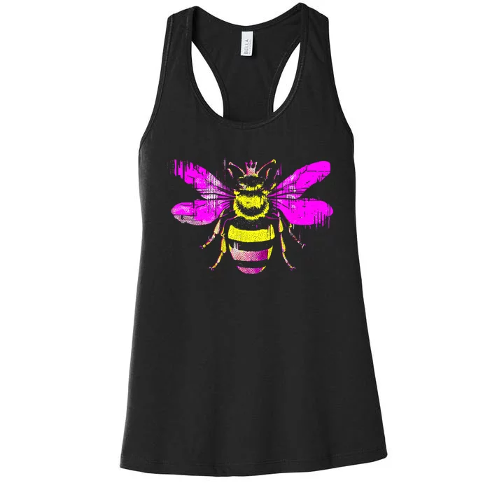 Queen Bee Honey Bee Vintage Women's Racerback Tank