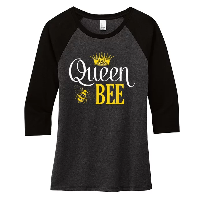 Queen Bee Halloween Costume For Bee Keeper Women Girl Women's Tri-Blend 3/4-Sleeve Raglan Shirt