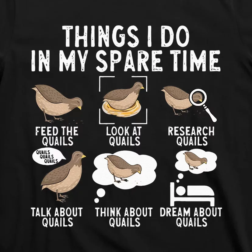 Quail Bird Lover Things I Do In My Spare Time Quail T-Shirt