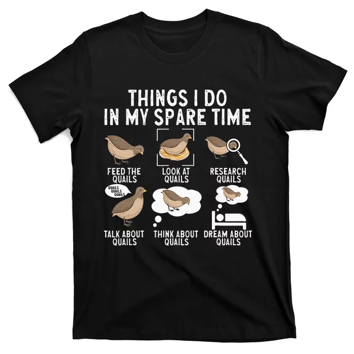 Quail Bird Lover Things I Do In My Spare Time Quail T-Shirt