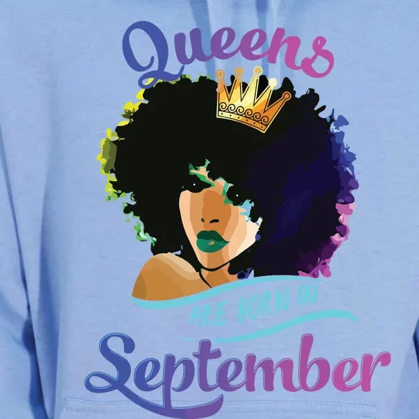 Queens Born September Shirts Black Girl Virgo Libra Birthday Unisex Surf Hoodie