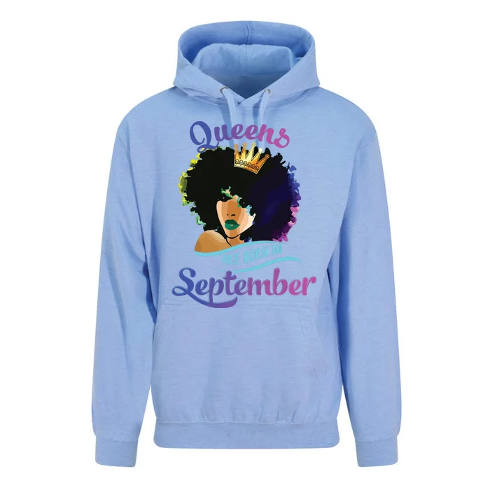 Queens Born September Shirts Black Girl Virgo Libra Birthday Unisex Surf Hoodie