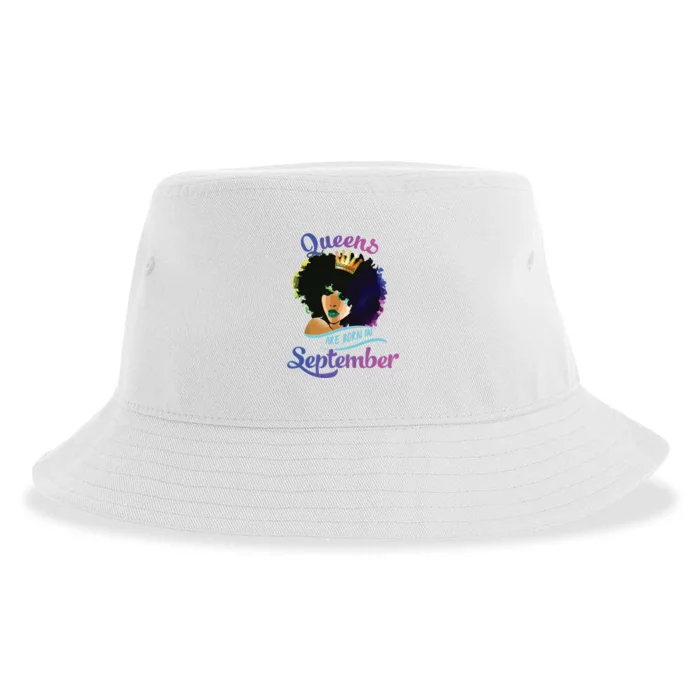 Queens Born September Shirts Black Girl Virgo Libra Birthday Sustainable Bucket Hat