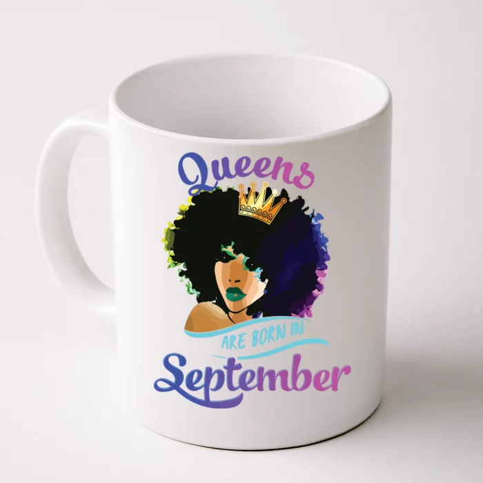 Queens Born September Shirts Black Girl Virgo Libra Birthday Front & Back Coffee Mug