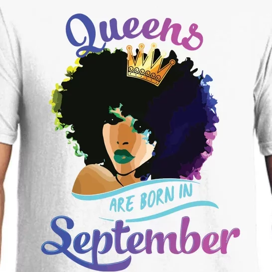 Queens Born September Shirts Black Girl Virgo Libra Birthday Pajama Set