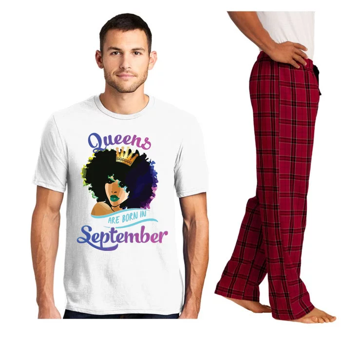 Queens Born September Shirts Black Girl Virgo Libra Birthday Pajama Set