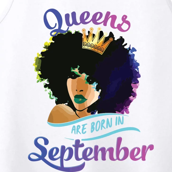 Queens Born September Shirts Black Girl Virgo Libra Birthday Performance Tank