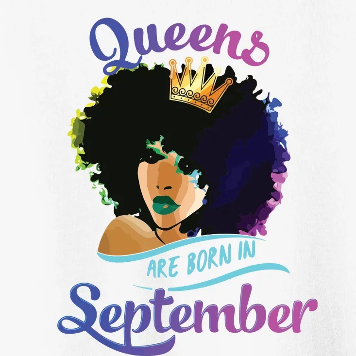 Queens Born September Shirts Black Girl Virgo Libra Birthday Toddler T-Shirt