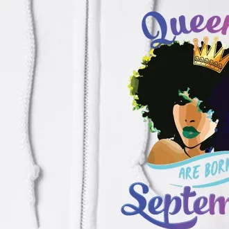 Queens Born September Shirts Black Girl Virgo Libra Birthday Full Zip Hoodie