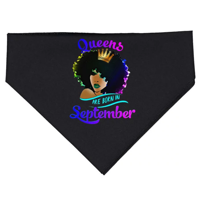 Queens Born September Black Virgo Libra Birthday USA-Made Doggie Bandana