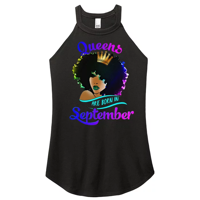 Queens Born September Black Virgo Libra Birthday Women’s Perfect Tri Rocker Tank