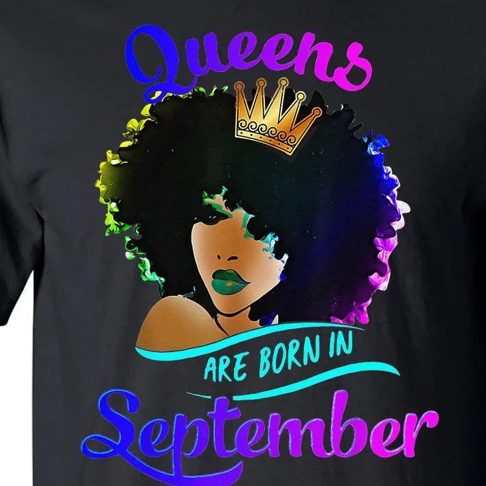 Queens Born September Black Virgo Libra Birthday Tall T-Shirt