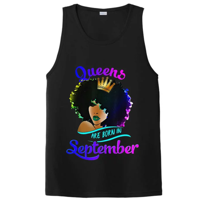 Queens Born September Black Virgo Libra Birthday Performance Tank