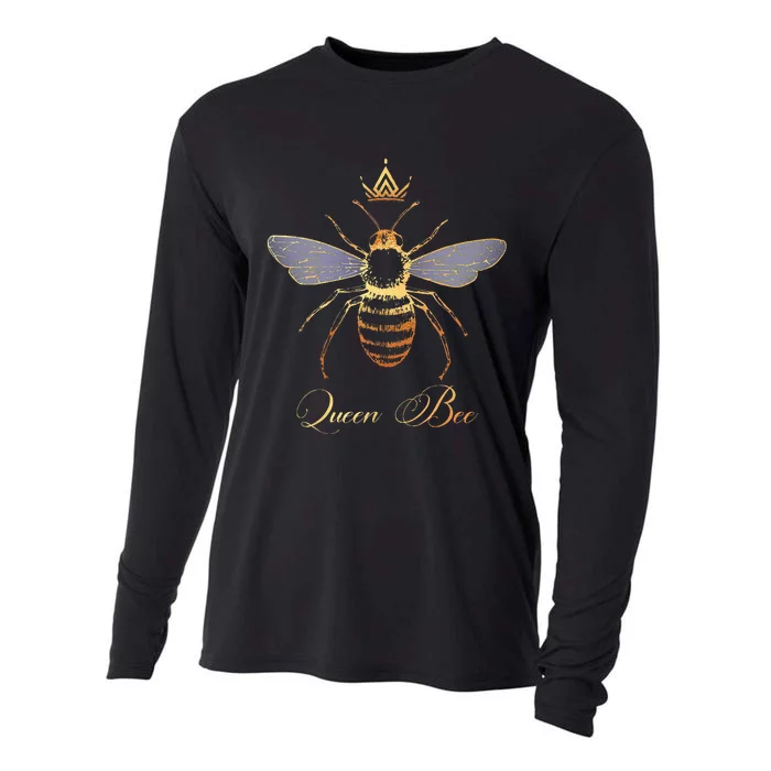 Queen Crown Bee Beekeeping Honey Lover Keeper Cooling Performance Long Sleeve Crew