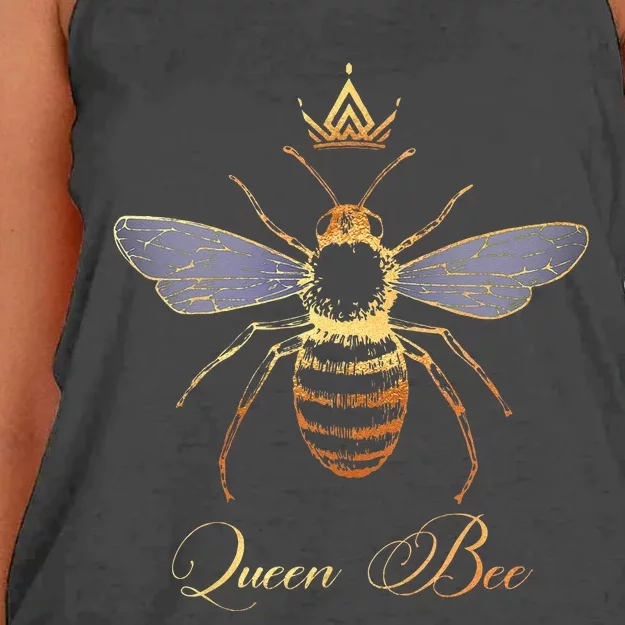 Queen Crown Bee Beekeeping Honey Lover Keeper Women's Knotted Racerback Tank